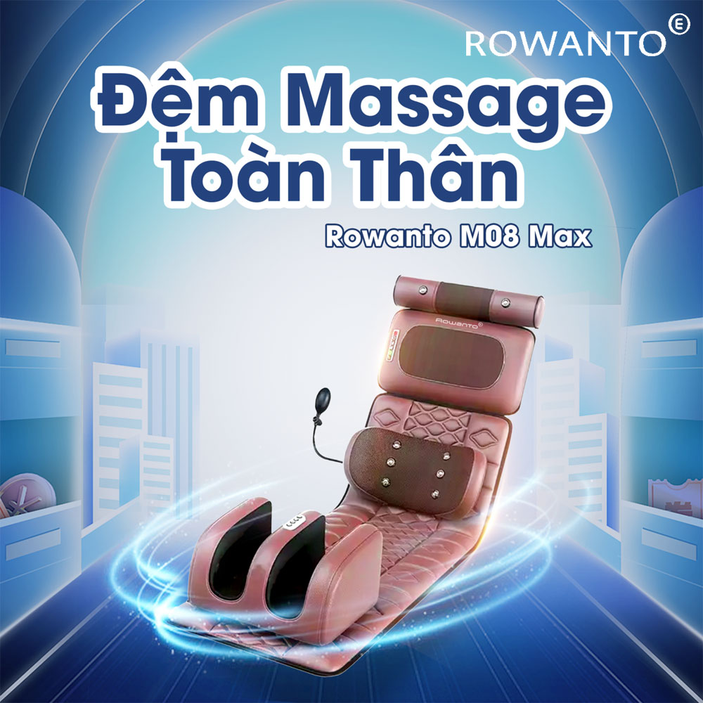 Hình ảnh đệm massage toàn thân Rowanto M08 Max