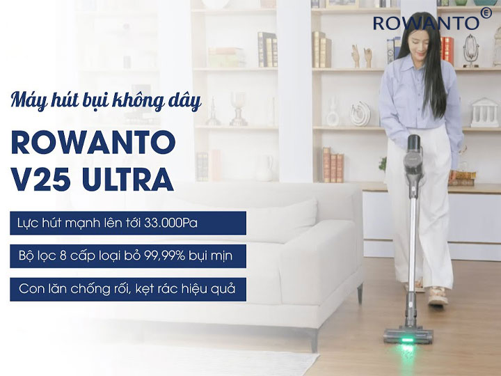 Máy hút bụi gia đình Rowanto V25 Ultra Cyclone Pro